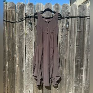 Porto San Francisco Brown Asymmetrical Sleeveless Modi Dress with pockets size 1